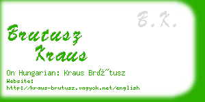 brutusz kraus business card